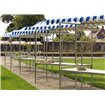 &Eacute;tal de march&eacute; Professional Bleu-Blanc, structure en acier, b&acirc;che PVC ignifuge, plateau en bois d'&eacute;pic&eacute;a, 200x151x232cm (BxTxH) 
