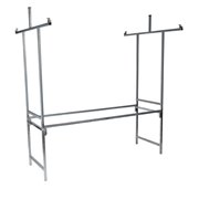 &Eacute;tal de march&eacute; Professional Bleu-Blanc, structure en acier, b&acirc;che PVC ignifuge, plateau en bois d'&eacute;pic&eacute;a, 200x151x232cm (BxTxH) 