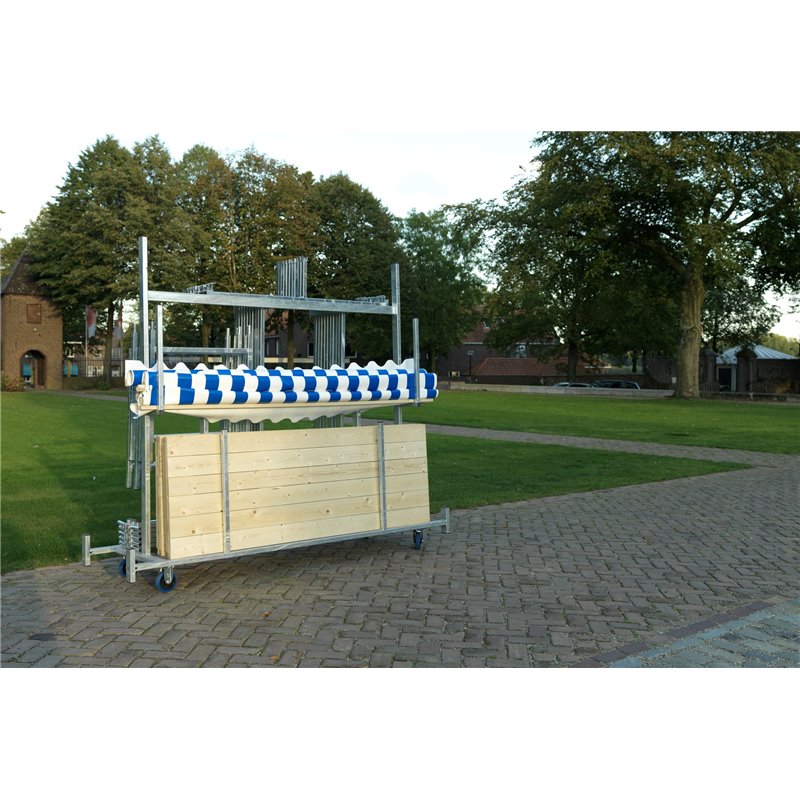 Chariot de transport pour &eacute;tal de march&eacute;, acier galvanis&eacute;, 241,5x72x198cm (BxTxH), T91500 - Lot de  -  VEBA  - T91500