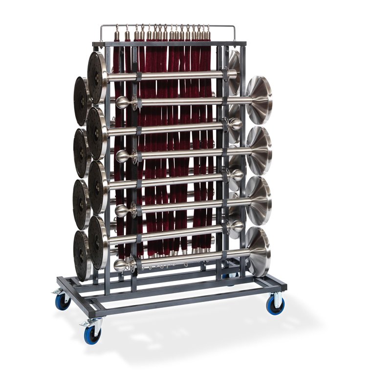 Chariot de transport Elegance pour 16 potelets et cordes, 129x76x180cm (BxTxH) - Lot de  -  VEBA  - T91000