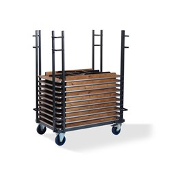 Chariot de transport pour tables de banquet rectangulaires, dimensions ajustables, 126-208x84-100x168cm (BxTxH), T90700 - Lot de