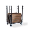 Chariot de transport pour tables de banquet rectangulaires, dimensions ajustables, 126-208x84-100x168cm (BxTxH), T90700 - Lot de