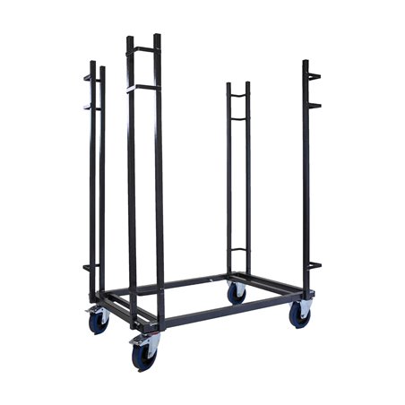 Chariot de transport pour tables de banquet rectangulaires, dimensions ajustables, 126-208x84-100x168cm (BxTxH), T90700 - Lot de