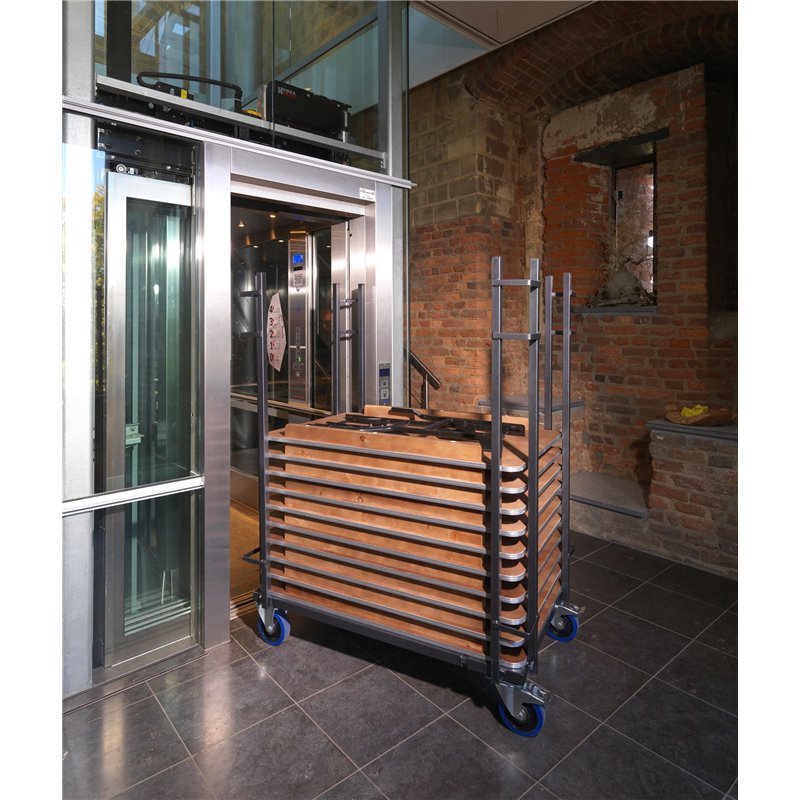 Chariot de transport pour tables de banquet rectangulaires, dimensions ajustables, 126-208x84-100x168cm (BxTxH), T90700 - Lot de
