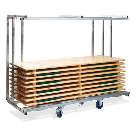 Chariot de transport professionnel pour 10 ensembles complets de brasseur, 231,5x59-89x180,5cm (BxTxH), T90810 - Lot de  -  VEBA