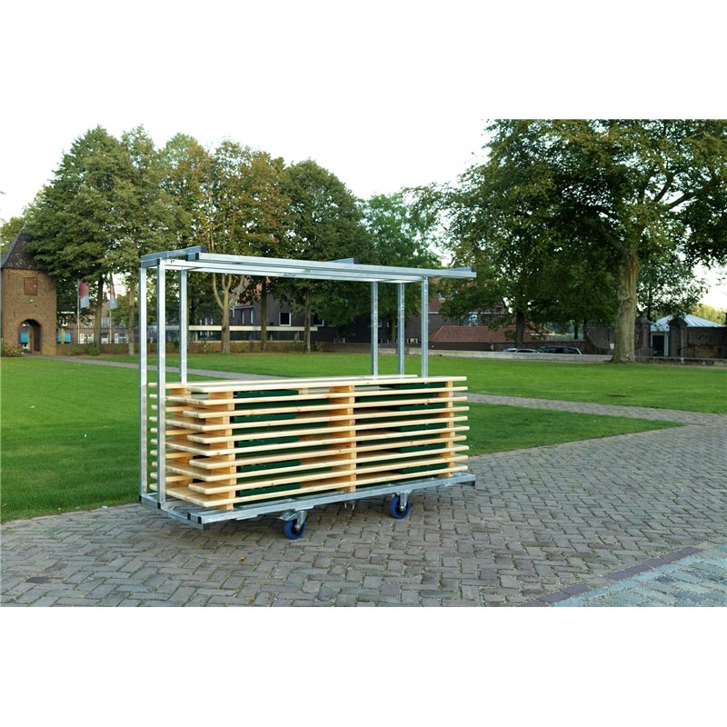 Chariot de transport professionnel pour 10 ensembles complets de brasseur, 231,5x59-89x180,5cm (BxTxH), T90810 - Lot de  -  VEBA