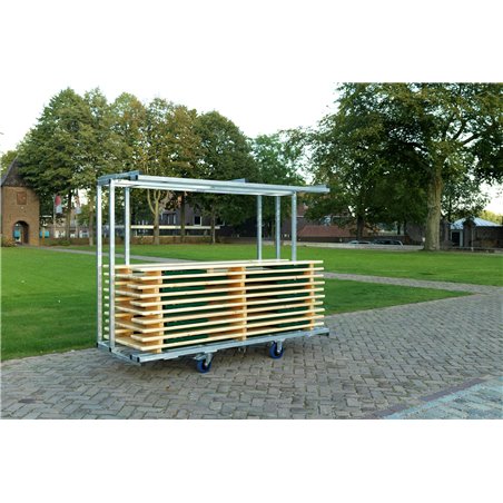 Chariot de transport professionnel pour 10 ensembles complets de brasseur, 231,5x59-89x180,5cm (BxTxH), T90810 - Lot de  -  VEBA