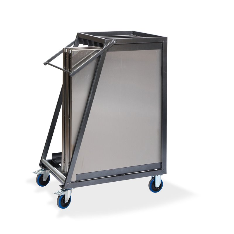 Chariot de transport pour 5 tables de travail pliantes en inox, 88x65x113cm (BxTxH), T91200 - Lot de  -  VEBA  - T91200
