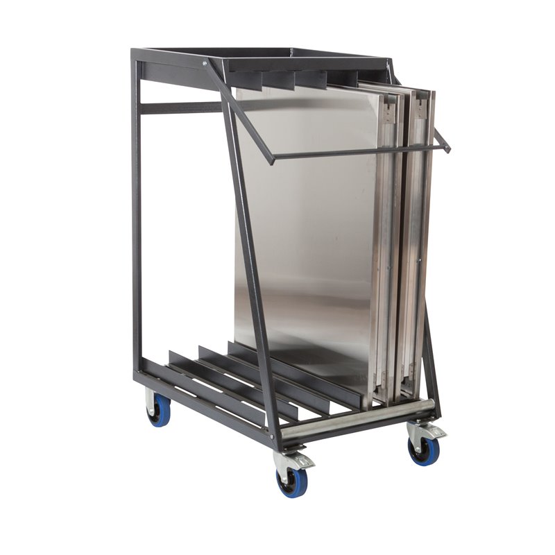 Chariot de transport pour 5 tables de travail pliantes en inox, 88x65x113cm (BxTxH), T91200 - Lot de  -  VEBA  - T91200