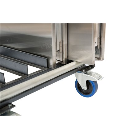 Chariot de transport pour 5 tables de travail pliantes en inox, 88x65x113cm (BxTxH), T91200 - Lot de  -  VEBA  - T91200