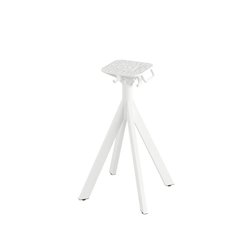 Infinity table de bistrot avec pi&egrave;tement blanc + plateau HPL Tropical Wood &Oslash;70 cm - Lot de  -  VEBA  - 120021270