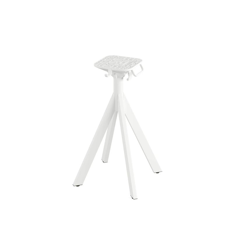 Infinity table de bistrot avec pi&egrave;tement blanc + plateau HPL Riverwashed Wood 70x70 cm - Lot de  -  VEBA  - 120021477