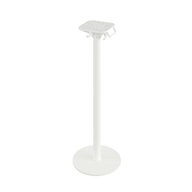 Urban mange-debout avec pi&egrave;tement blanc + plateau HPL noir 70x70 cm - Lot de  -  VEBA  - 130051077