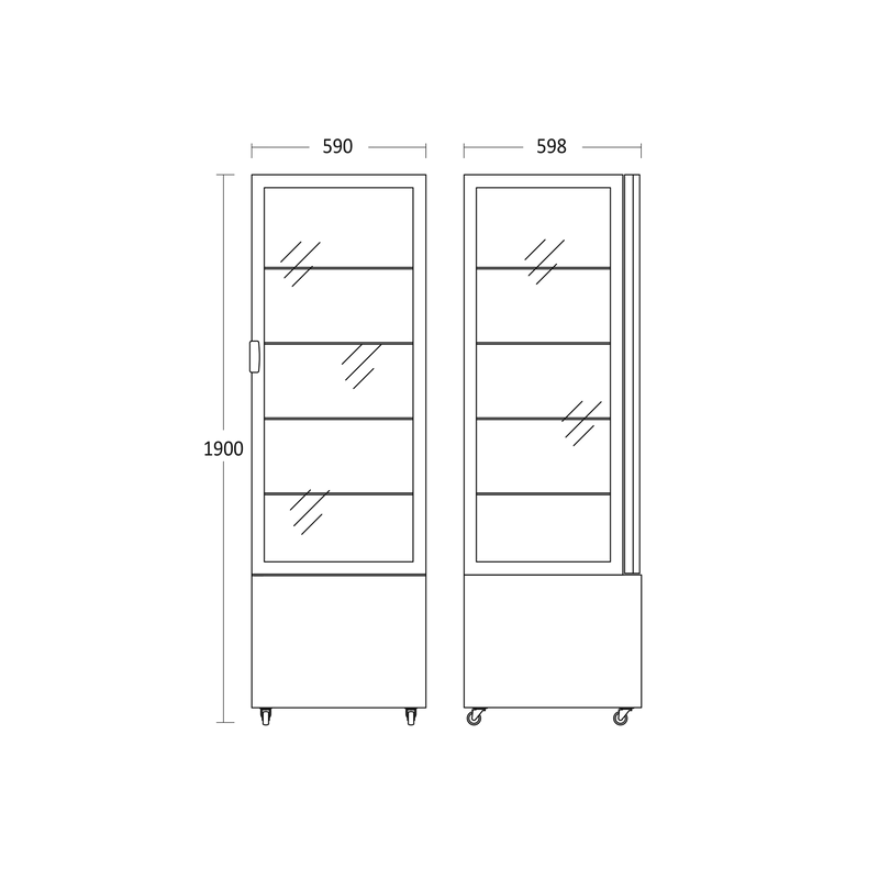 Koelvitrine glas deur 402 liter - Scandomestic - DC402BB