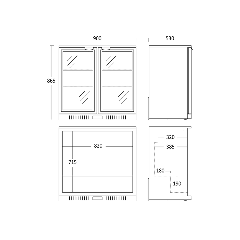 Achterste bar 2 deuren 198 liter - Scandomestic - SC 211 HDE