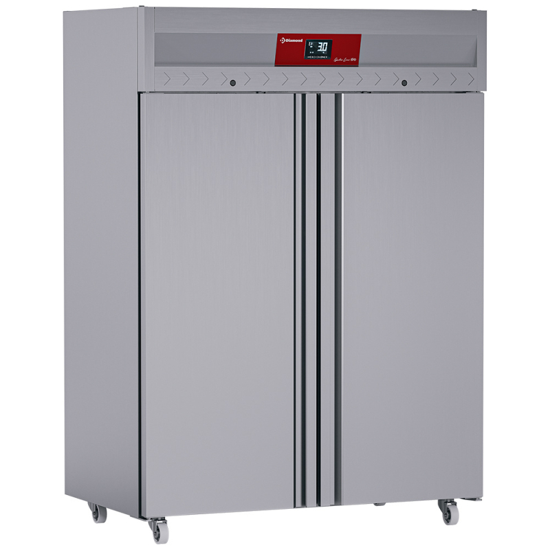 Gekoelde kast ventilatie 1400 Lit. 2 deuren GN 2/1, op wielen - Diamond - ID140/R9H