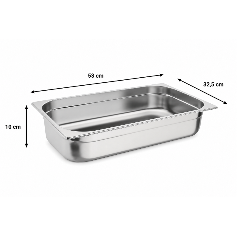 RVS gastronormbak GN 1/1 100mm - GN1/1-100