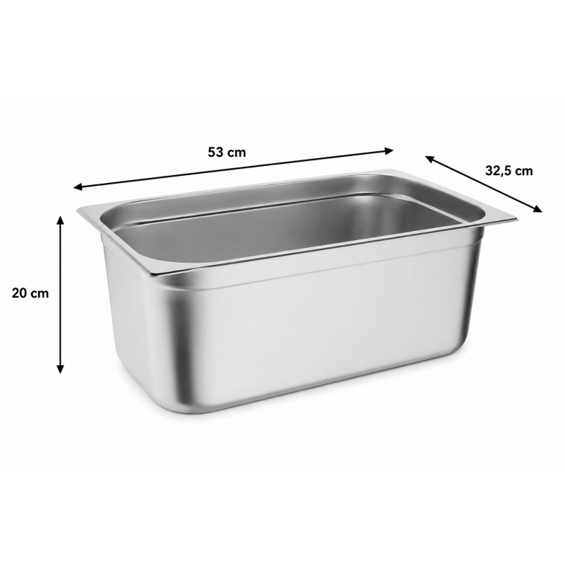 RVS gastronormbak GN 1/1 200mm - GN1/1-200