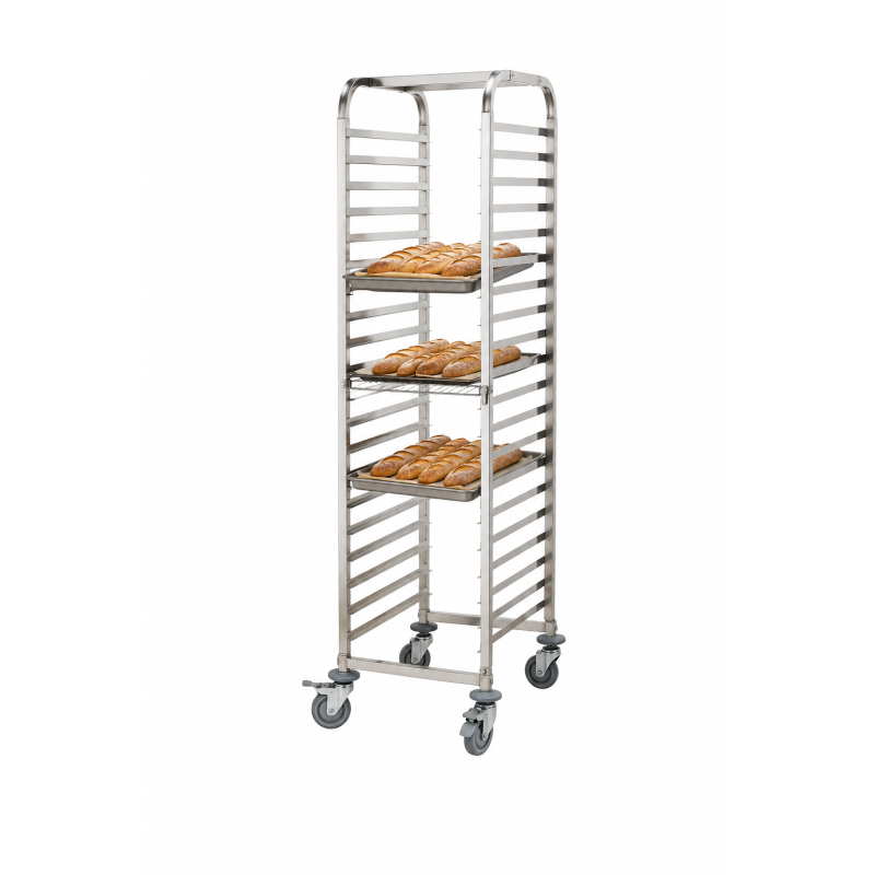 Chariot &agrave; 20 plateaux LR-20L - Profondeur 630 mm, Largeur 460 mm, Hauteur 1860 mm - Marque Mat&eacute;riel Horeca