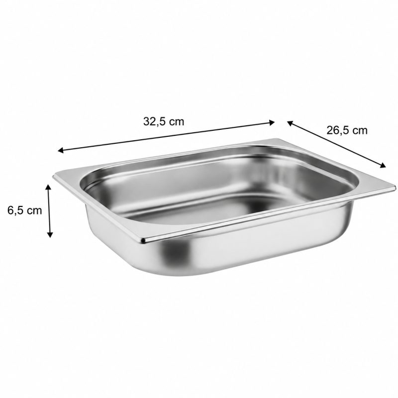 RVS gastronormbak GN 1/2 65mm - GN1/2-65
