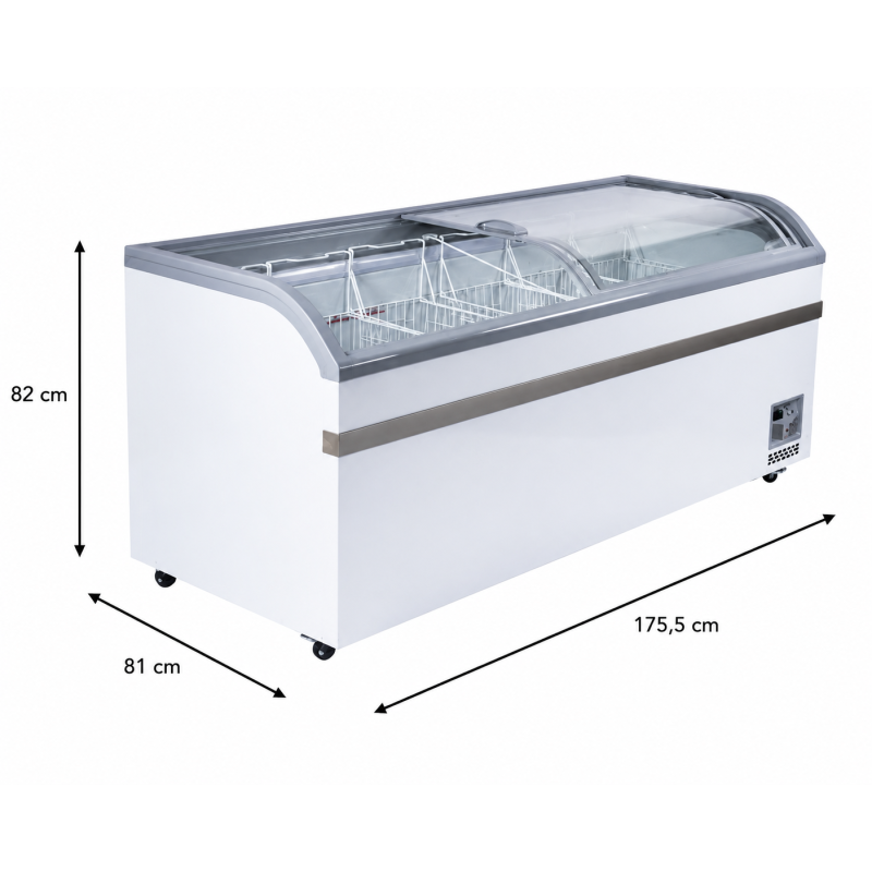 Supermarktvriezer met glazen deuren, 620 liter - SC620