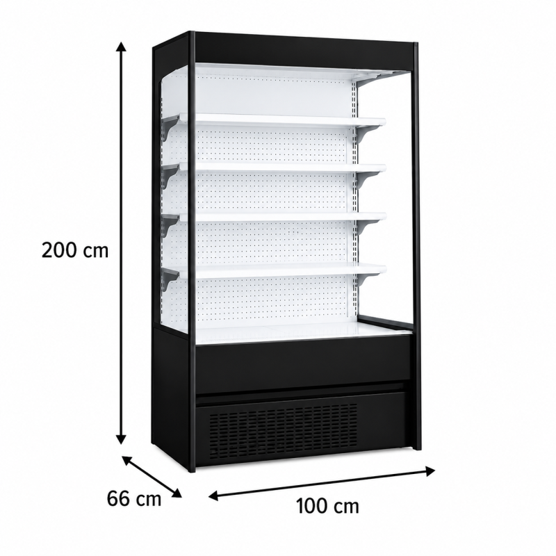 Positieve wandkoelvitrine met LED 1 m - BLF-1066