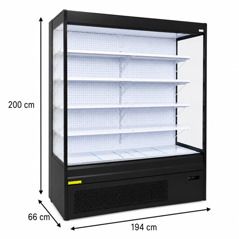 Positieve wandkoelvitrine met LED 2 m - BLF-2066