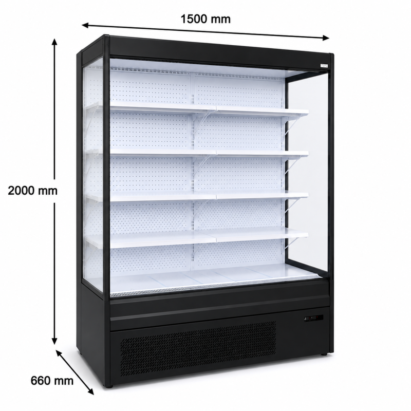 Gekoelde wandvitrine met LED 1.5 m - BLF-1566