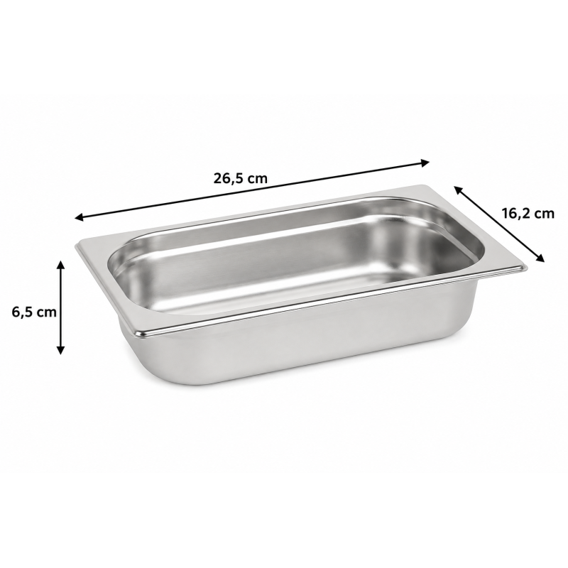 RVS gastronormbak GN 1/4 65mm - GN1/4-65