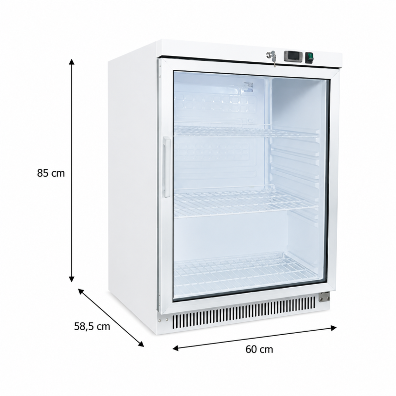 Verticale Vrieskast Met Glazen Deur 100 Liter - DF200G