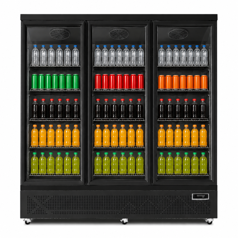 Armoire N&eacute;gative Professionnelle Vitr&eacute;e 3 portes - de 1450 Litres