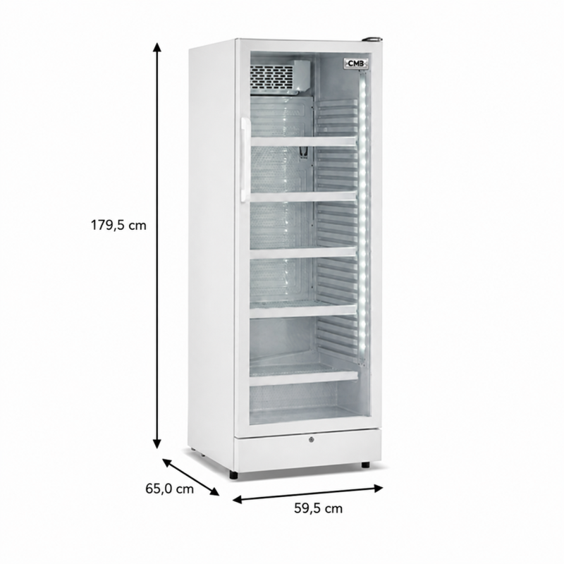 Glazen deur koelkast 380 liter Full White - SC-380CW