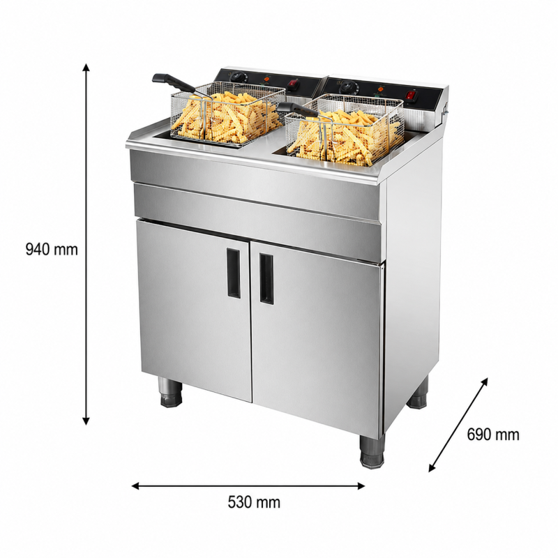 Professionele elektrische friteuse dubbel 16L + 16L - EF162C