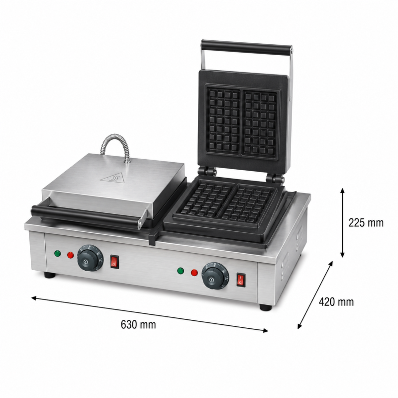 Gaufrier Electrique Professionnel Double 4000W - GDWF-04-2