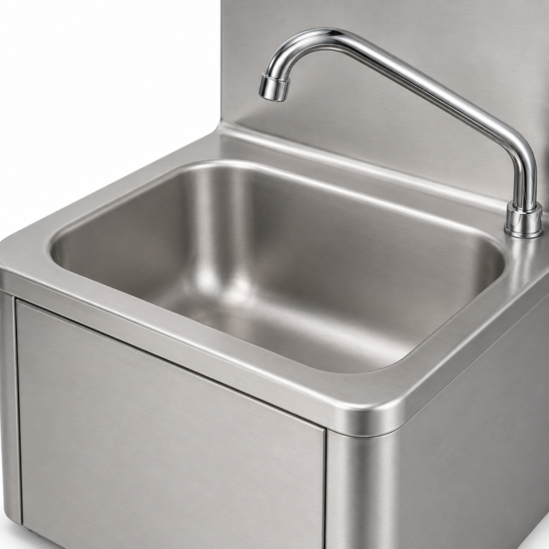 RVS wandhandwasbak met kniebediening - GDLVB2