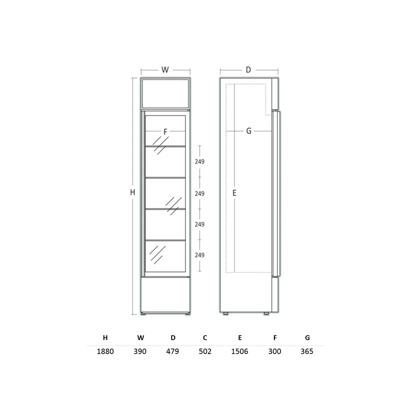 Gekoelde vitrine van 160 liter - Scandomestic - DCC217WD