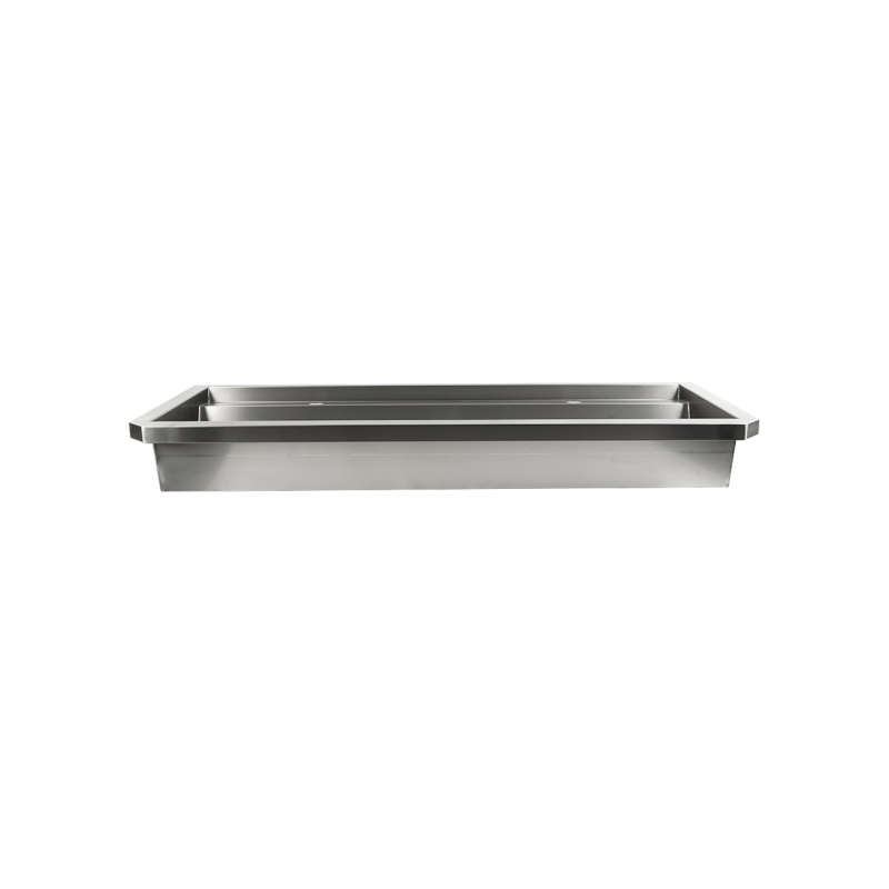 Roestvrij stalen wasbak 2 kranen 1200 mm met afvoerstop en spatscherm - Combisteel