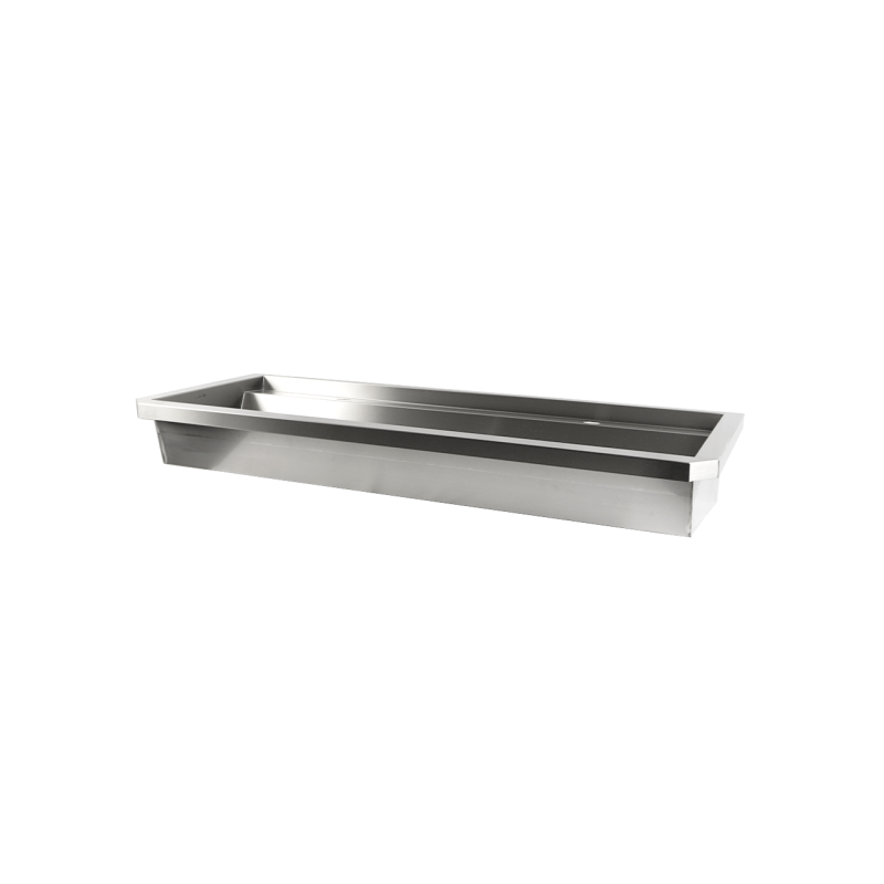 Roestvrij stalen wasbak 2 kranen 1200 mm met afvoerstop en spatscherm - Combisteel