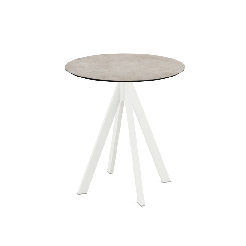 Infinity bistrotafel met wit onderstel + HPL-blad Moonstone &Oslash;70 cm - VEBA - 120021370