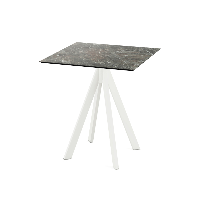 Infinity bistrotafel met wit onderstel + HPL Galaxy Marble blad 70x70 cm - Set van - VEBA - 120021577