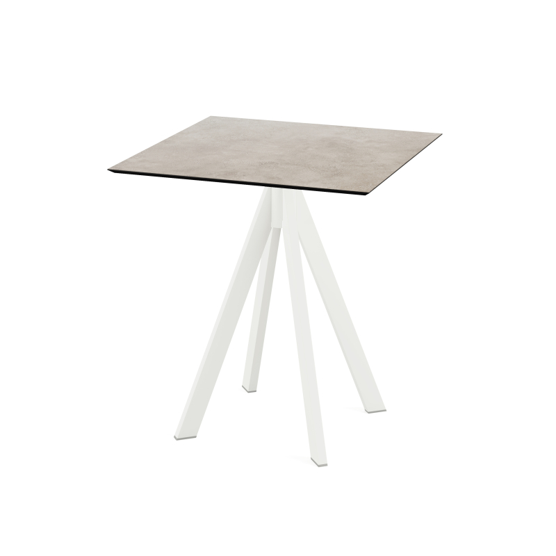 Infinity bistrotafel met wit onderstel + HPL Moonstone blad 70x70 cm - Set van - VEBA - 120021377