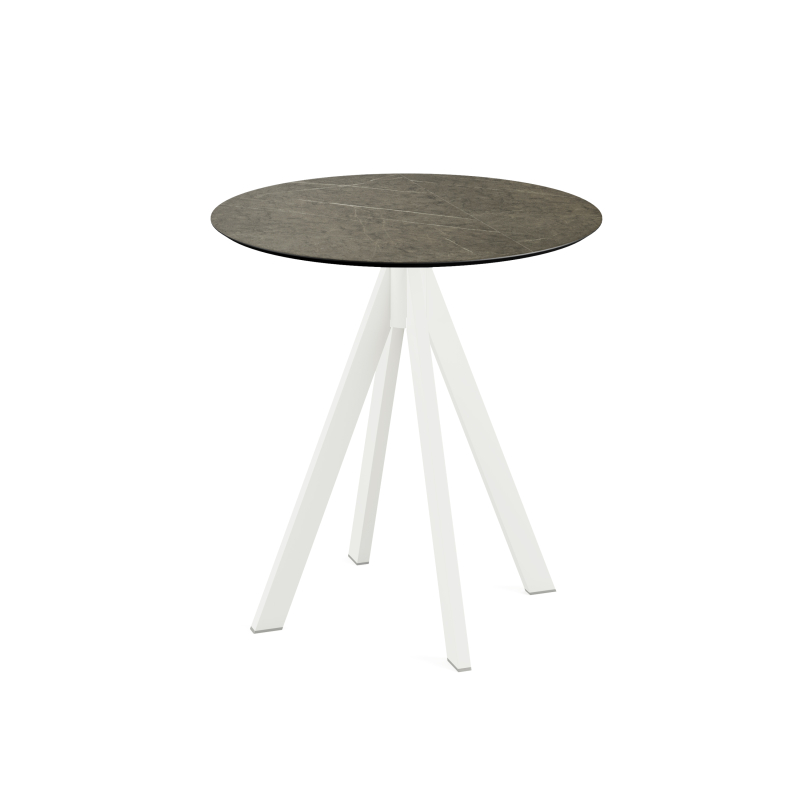 Infinity bistrotafel met wit onderstel + HPL blad Midnight Marble &Oslash;70 cm - Set van - VEBA - 120021670