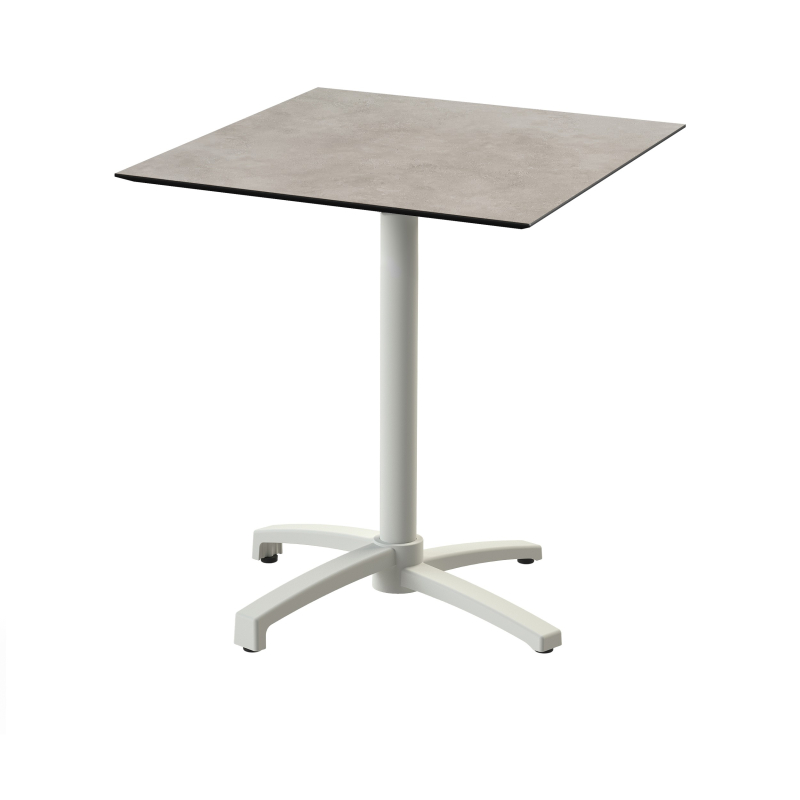 X Cross bistrot tafel met zandkleurig onderstel + HPL blad Moonstone 70x70 cm - Set - VEBA - 110091377