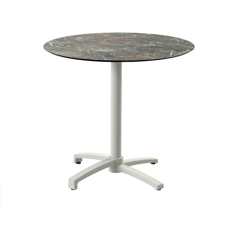 X Cross bistro tafel met zandkleurig onderstel + HPL Galaxy Marble blad &Oslash;70 cm - Set van - VEBA - 110091570