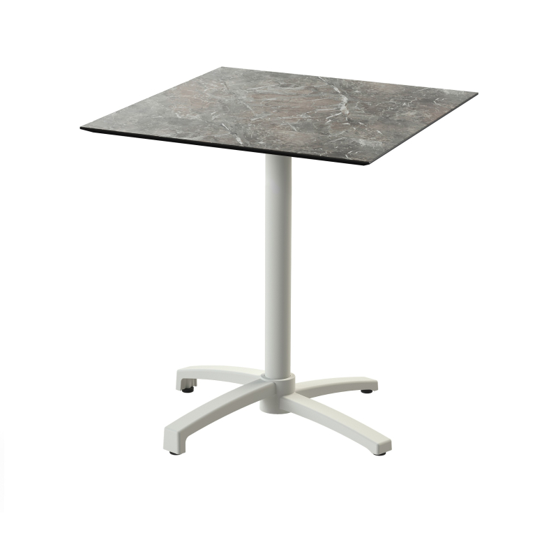 X Cross bistrottafel met zandkleurig frame + HPL Galaxy Marble blad 70x70 cm - Set - VEBA - 110091577