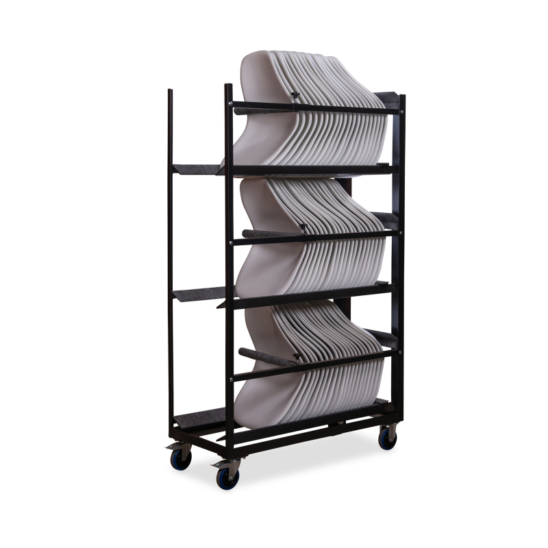 Transportkar voor 60 zitschalen zonder armleuningen Keeve, 53,5x120,5x195cm (BxDxH), T92010 - Per stuk - VEBA - T92010
