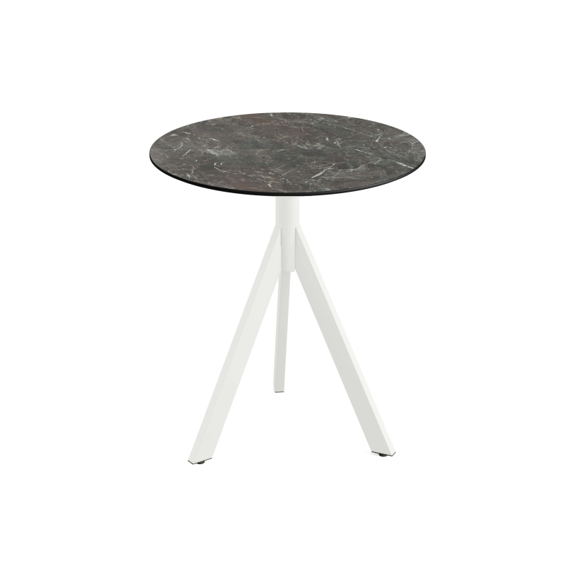 Infinity Tripod bistrotafel met wit onderstel + HPL Galaxy Marble blad &Oslash;70 cm - Set van - VEBA - 140021570