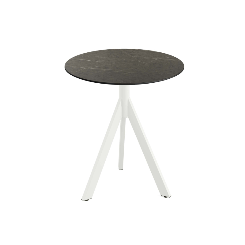 Infinity Tripod bistrottafel met wit onderstel + HPL blad Midnight Marble &Oslash;70 cm - Set van - VEBA - 140021670