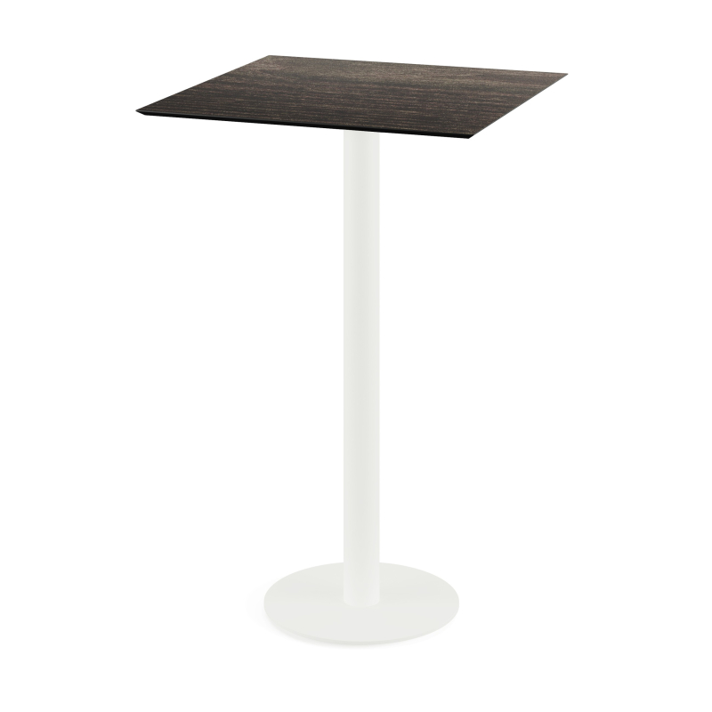 Urban staantafel met wit onderstel + HPL blad Riverwashed Wood 70x70 cm - Set van - VEBA - 130051477