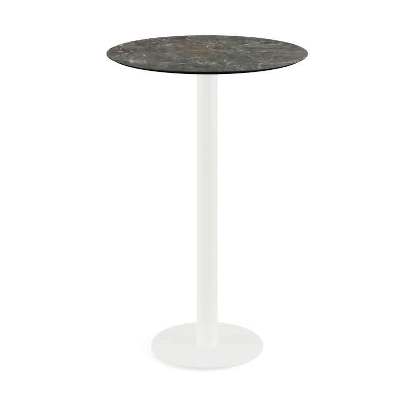 Urban staantafel met witte voet + HPL Galaxy Marble blad &Oslash;70 cm - Set van - VEBA - 130051570